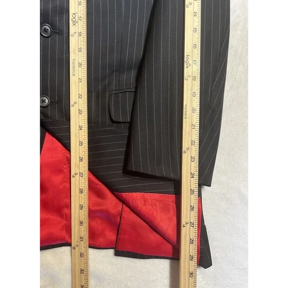 Peter Millar 40R 32W Dark Navy Blue Gray Pinstripe 2 Piece Suit Jacket Pants - Picture 11 of 16